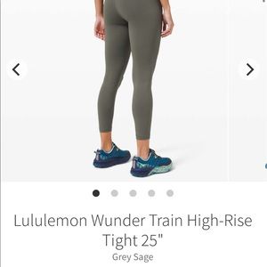 Lululemon Wunder Train 25 inch Gray Sage